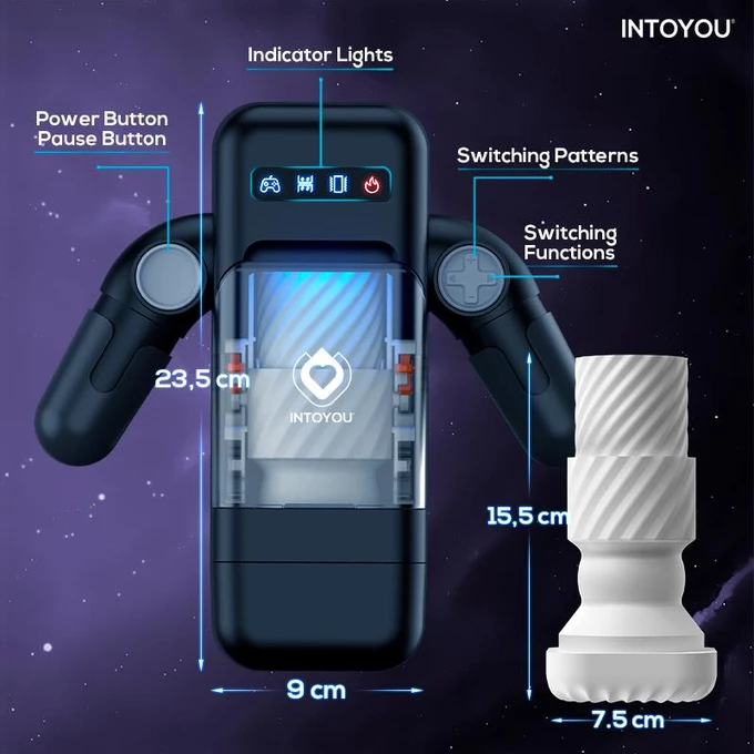 Zestaw Intoyou Elon - Masturbator Interaktywny + lubrykant + spray dezynfekujący