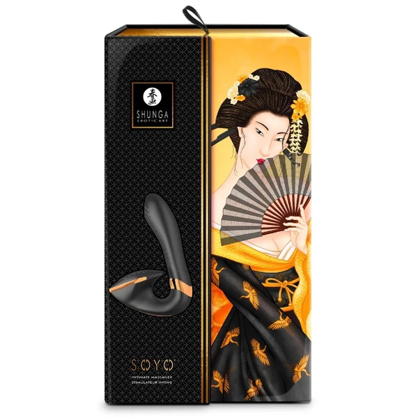 Shunga Soyo Intimate Massager Black - Wibrator króliczek, Czarny