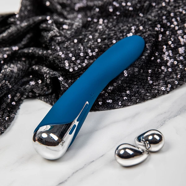 Satisfyer Spinning Vibe blue 1 - Wibrator Klasyczny z funkcją rotacji, Niebieski