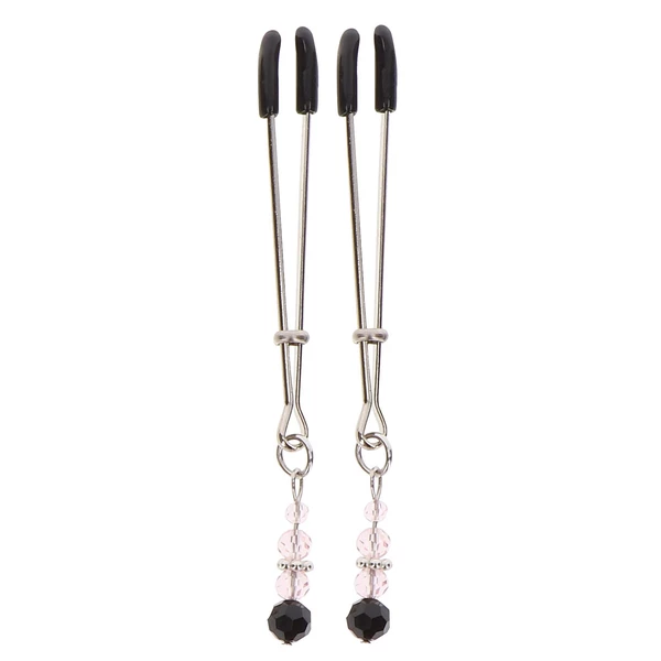 Taboom Tweezers With Beads Silver - Zaciski na sutki ozdobne