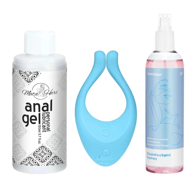 Zestaw Satisfyer Partner Multifun 1 - wibrator + lubrykant + spray dezynfekujący