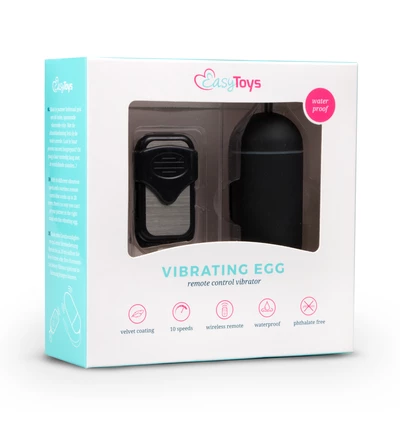 Easy Toys Vibration Egg - Wibrujące jajeczko sterowane pilotem, czarne