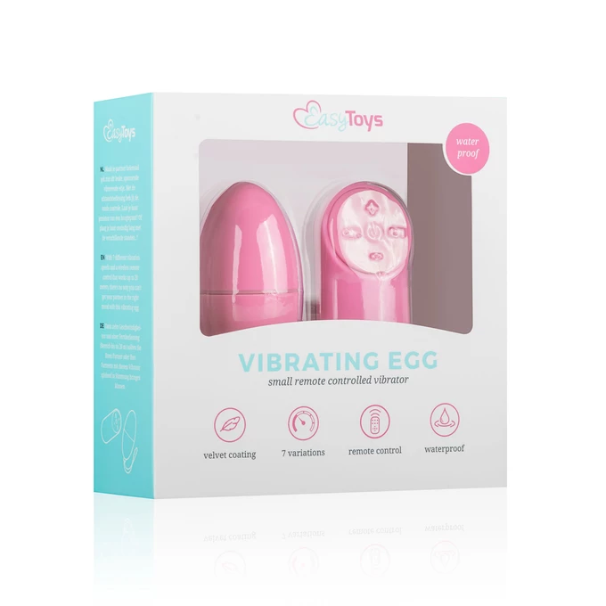 Easy Toys Vibrating Egg - Wibrujące jajeczko sterowane pilotem, różowe