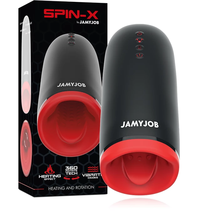 JAMYJOB Spin-X - Masturabator z funkcją rotacji i nagrzewania