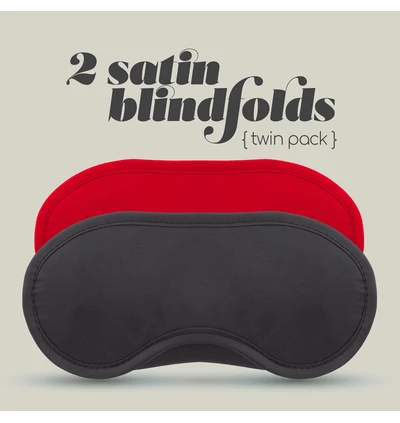 Crushious 2 satin blindfolds - Zestaw dwóch opasek na oczy, Czarna i czerwona