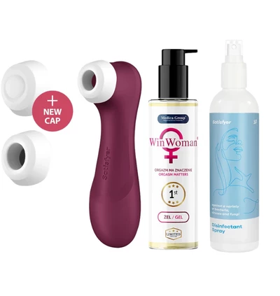 Zestaw Satisfyer Pro 2 Generation 3 -soniczny wibrator do łechtaczki + żel + spray dezynfekujący