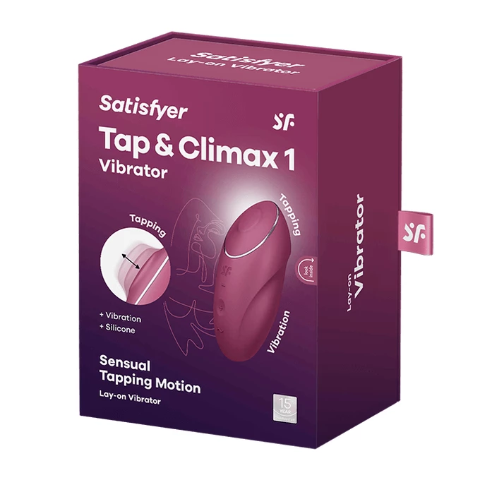 Satisfyer Tap &amp; Climax 1 Red - Wibrator łechtaczkowy, Czerwony