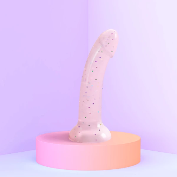 Love to Love Dildolls Starlight- Dildo klasyczne z przyssawką, różowe z małymi gwiazdkami