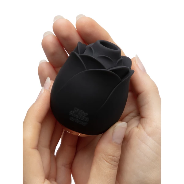 Fifty Shades of Grey Black Rose Silicone ClitoralSuction Stimulator- Wibrator soniczny do łechtaczki, Czarny