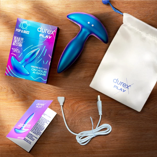 Durex Play Pop&amp;Buzz - Wibrujący korek analny
