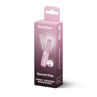 Satisfyer Secret Kiss - Miniwibrator łechtaczkowy w kształcie szminki, jasnoróżowy