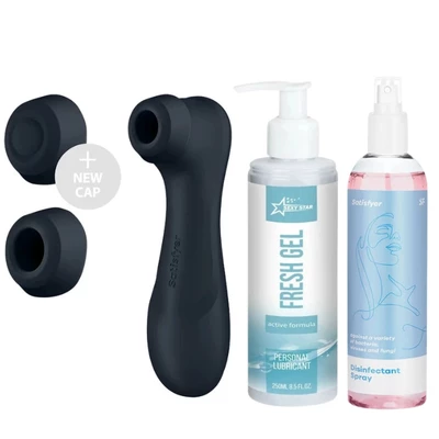 Sada Satisfyer Pro 2 Generation 3 -sonický vibrátor klitorisu + lubrikant + dezinfekčný sprej