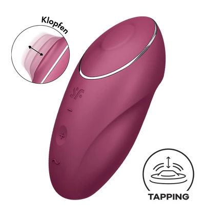 Satisfyer Tap &amp; Climax 1 Red - Wibrator łechtaczkowy, Czerwony