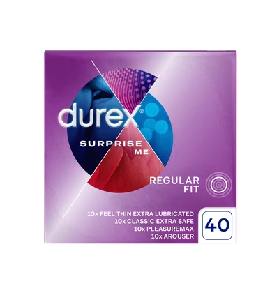 Durex Surprise me - Mix prezerwatyw, 40 szt.