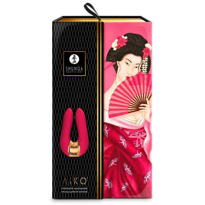 Shunga Aiko Intimate Massager Raspberry - Wibrator łechtaczkowy, Czerwony