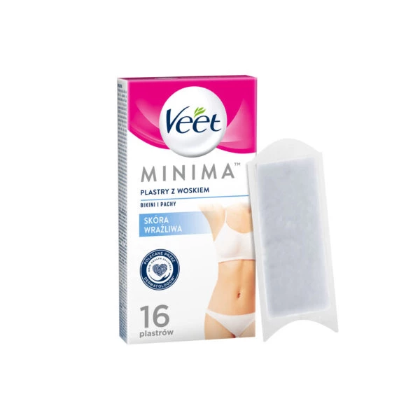 VEET MINIMA - Plastry do depilacji bikini i pach, dla skóry wrażliwej, 16 szt.