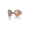 Boss Series Pearl Gold Heart Plug - Korek analny z diamentem, rozmiar M