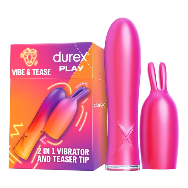Durex Play 2w1 Tease&amp;Play - Wibrator z końcówką stymulującą