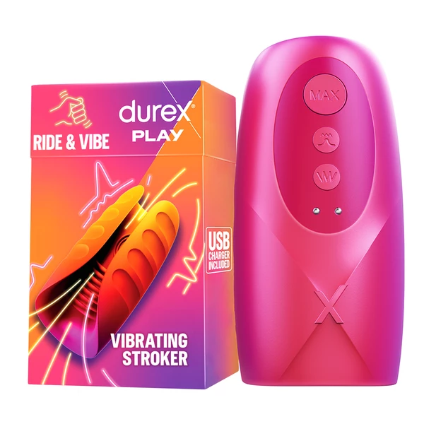 Durex Play Ride&amp;Vibe - Masturbator wibrujący z funkcją lizania
