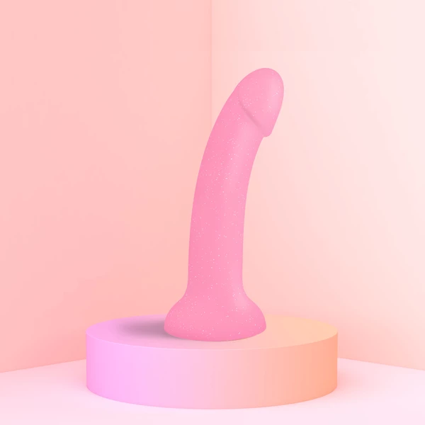 Love to Love Dildolls Glitzy - Dildo klasyczne z przyssawką, z drobinkami brokatu 