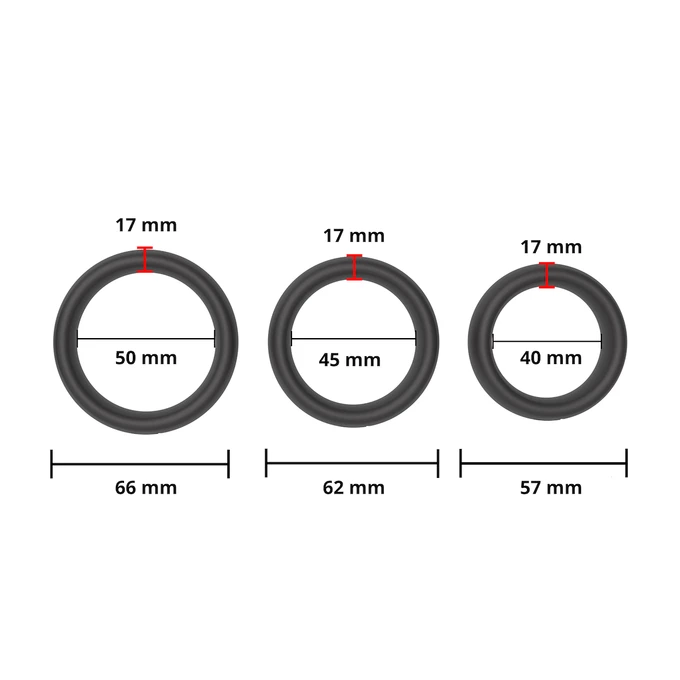 Erospace Men's Play B9 - Zestaw 3 pierścieni erekcyjnych