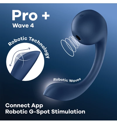 Satisyer Pro+ Wave 4 - Stymulator punktu G i łechtaczki z technologią Air Pulse, Sterowany aplikacją