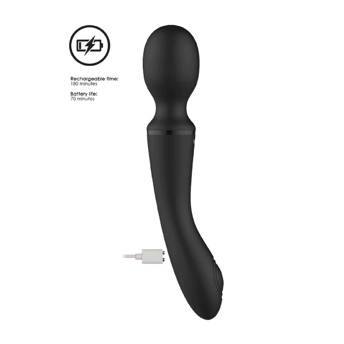 Vive Enora Wand &amp; Vibrator Black - Wibrator wand 2w1