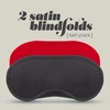 Crushious 2 satin blindfolds - Zestaw dwóch opasek na oczy, Czarna i czerwona