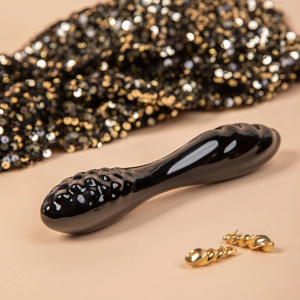 Satisfyer Dazzling Crystal 1 black - podwójne dildo, Czarne