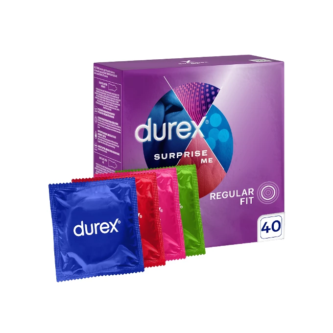 Durex Surprise me - Mix prezerwatyw, 40 szt.