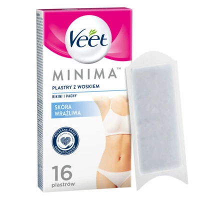 VEET MINIMA - Plastry do depilacji bikini i pach, dla skóry wrażliwej, 16 szt.