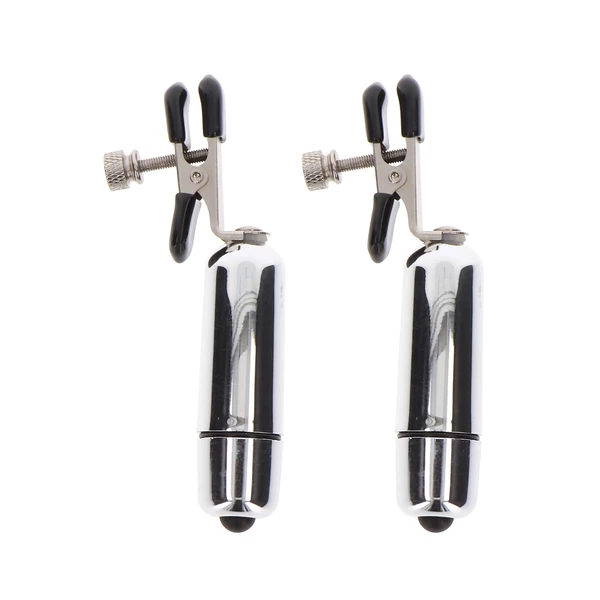 Taboom Adjustable Vibrating Clamps Silver - Wibrujące zaciski na sutki