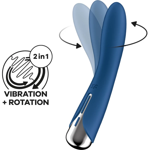 Satisfyer Spinning Vibe blue 1 - Wibrator Klasyczny z funkcją rotacji, Niebieski