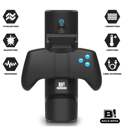 Bold Bros Conty Game Controller - Masturbator z funkcją wibracji, pchania i podgrzewania