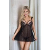 Softline Cora - babydoll z koronką, czarna