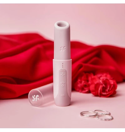 Satisfyer Secret Kiss - Miniwibrator łechtaczkowy w kształcie szminki, jasnoróżowy
