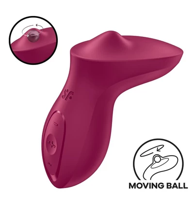 Satisfyer Exciterrr Berry - Wibrator typu Lay-On, z ruchomą kulką stymulującą łechtaczkę