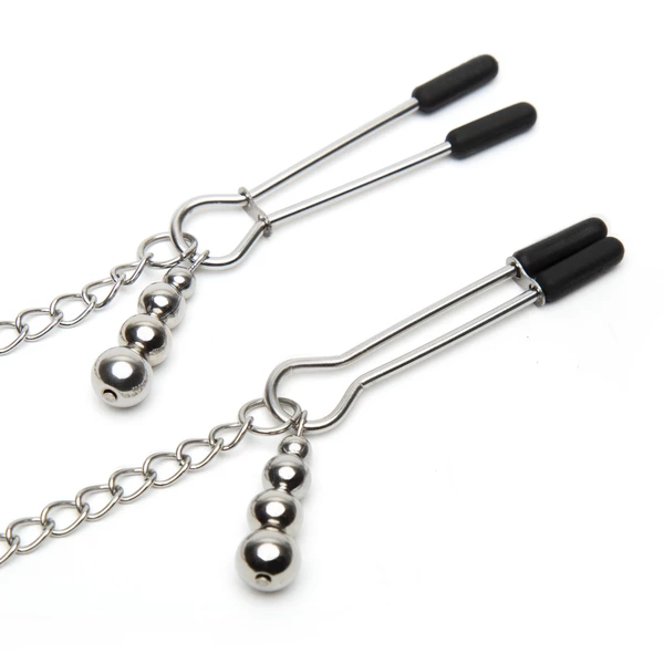 Fifty Shades of Grey Play Nice Satin and LaceCollar and Nipple Clamps - Zaciski na sutki,