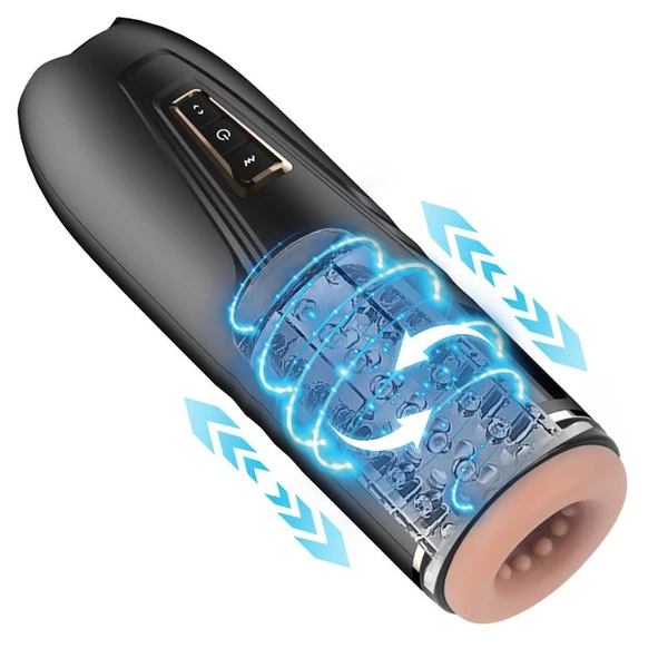 Shequ Rita Telescoping And Rotation - Masturbator z funkcją pulsacji i rotacji