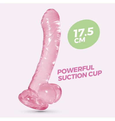 Crushious Hudini Jelly - Dildo z przyssawką, różowe