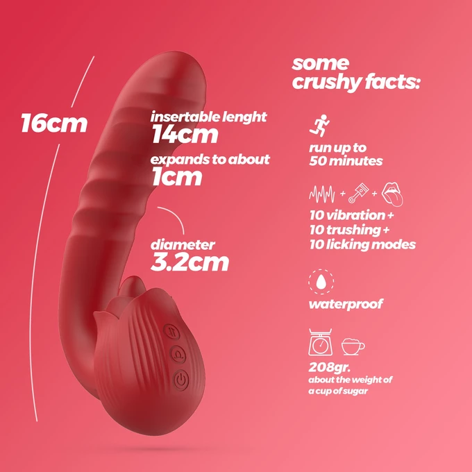 Crushious Osiria - Wibrujący króliczek z funkcją pulsacji i symulacji seksu oralnego