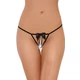 Softline 2356 - Otwarte stringi z perełkami, czarne