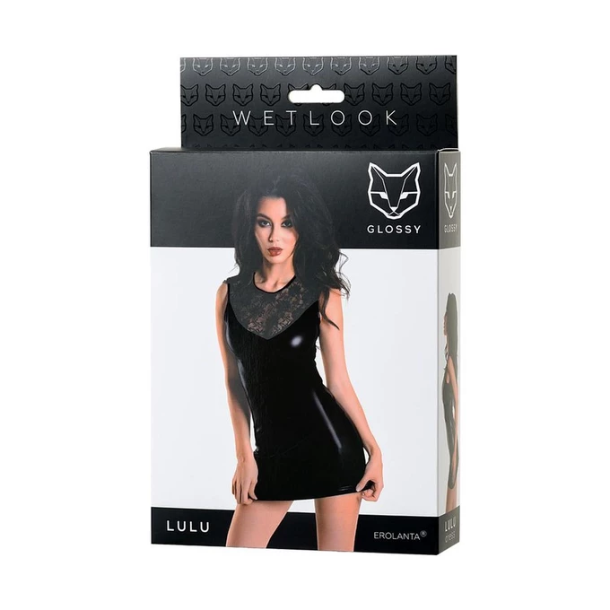 Glossy Lulu Wetlook - Sukienka Wetlook z koronką