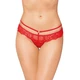 Softline 2475 - koronkowe stringi z otwartym krokiem, czerwone