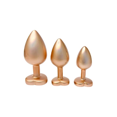 Dream toys Gleaming Love pearl gold - Zestaw korków analnych, z serduszkiem
