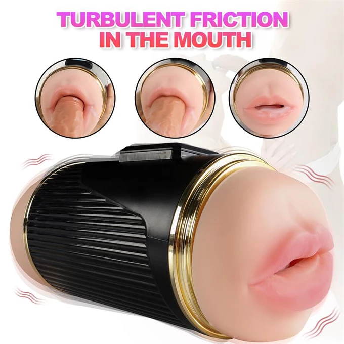 Shequ Double Vagina and Mouth Kay - Masturbator wibrujący z podwójnym otworem