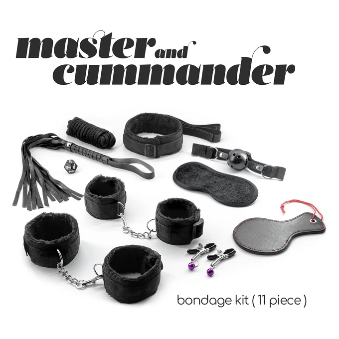 Crushious Master &amp; Cummander - Zestaw BDSM, czarny