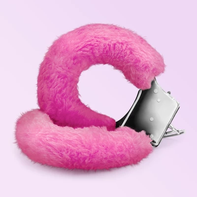 Crushious Love Cuffs Pink - kajdanki z futerkiem, różowe