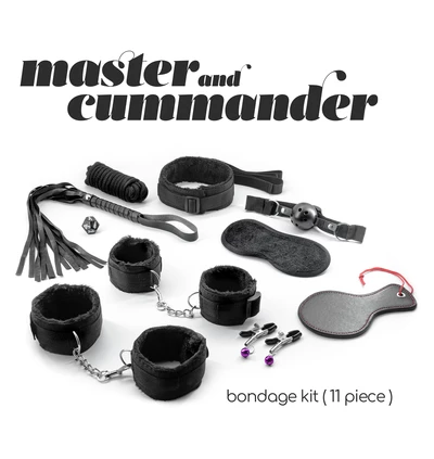 Crushious Master &amp; Cummander - Zestaw BDSM, czarny