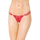 Softline G-String 2444 - Koronkowe stringi z otwartym krokiem, czerwone